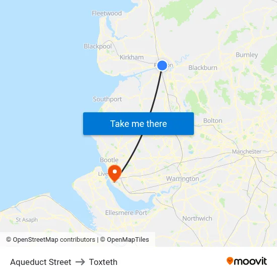 Aqueduct Street to Toxteth map