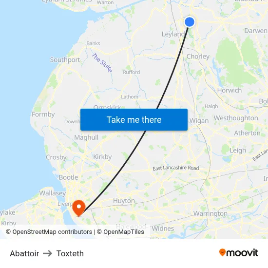 Abattoir to Toxteth map