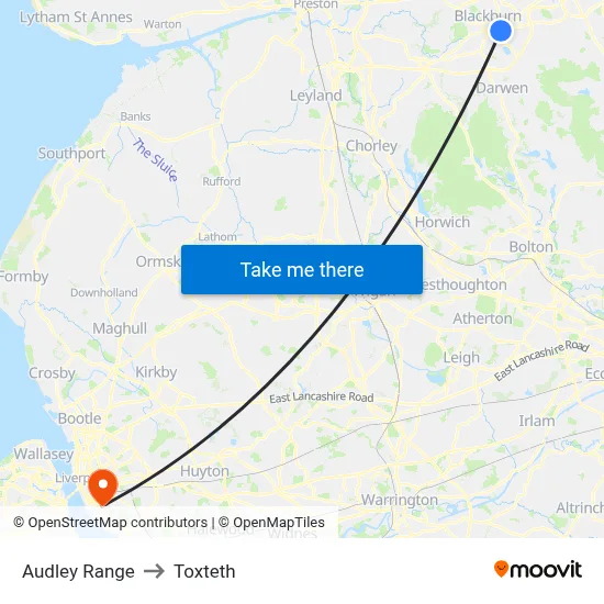 Audley Range to Toxteth map