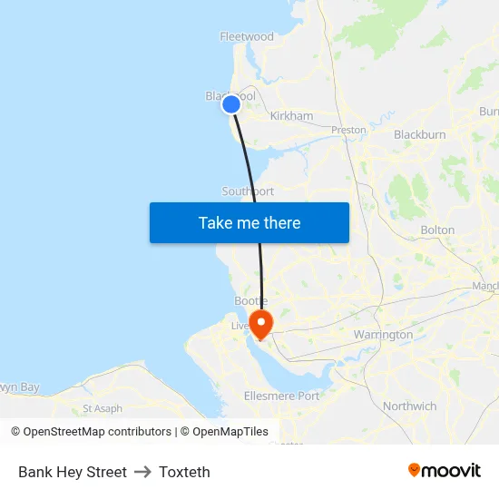 Bank Hey Street to Toxteth map