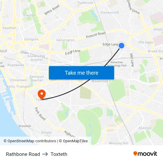 Rathbone Road to Toxteth map