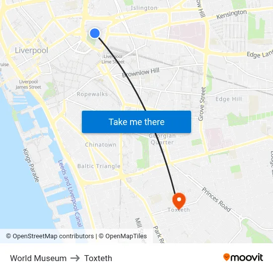 World Museum to Toxteth map