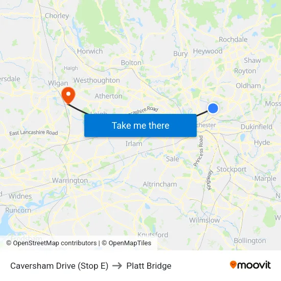 Lidl Harpurhey to Platt Bridge map