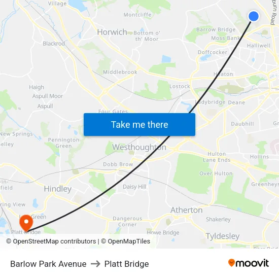 Barlow Park Avenue to Platt Bridge map