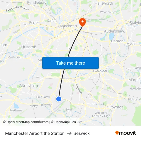 Manchester Airport the Station to Beswick map