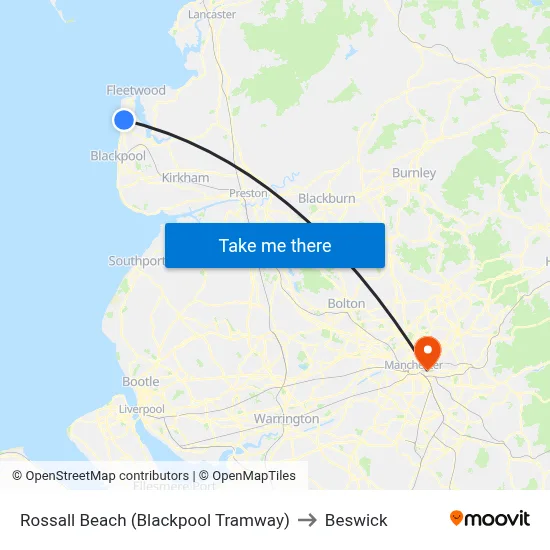 Rossall Beach (Blackpool Tramway) to Beswick map