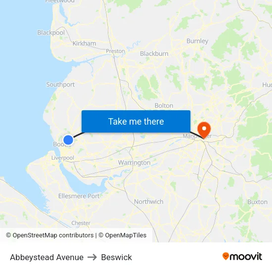 Abbeystead Avenue to Beswick map