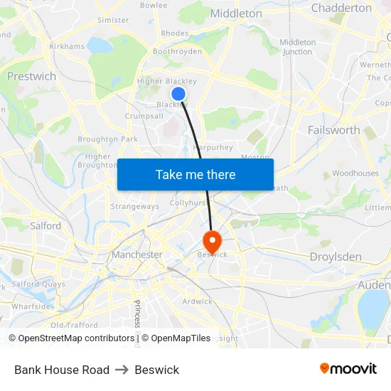 Bank House Road to Beswick map