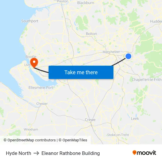 Hyde North to Eleanor Rathbone Building map