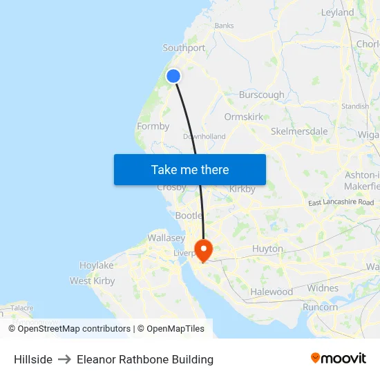 Hillside to Eleanor Rathbone Building map