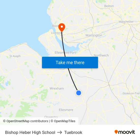 Bishop Heber High School to Tuebrook map
