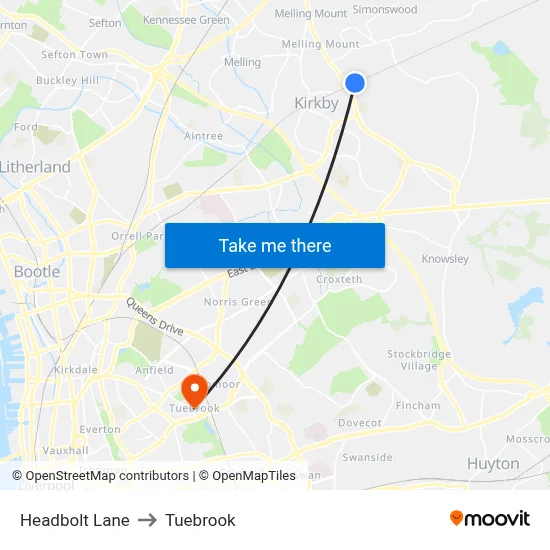 Headbolt Lane to Tuebrook map