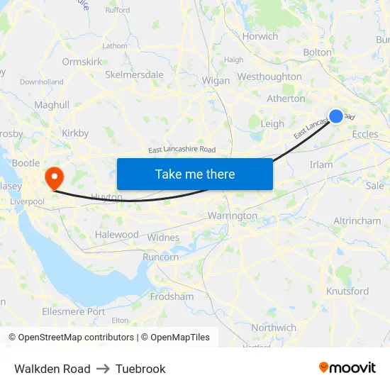 Walkden Road to Tuebrook map