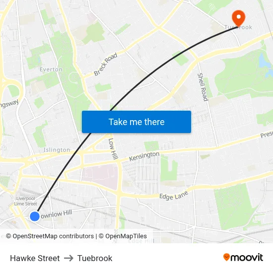 Hawke Street to Tuebrook map