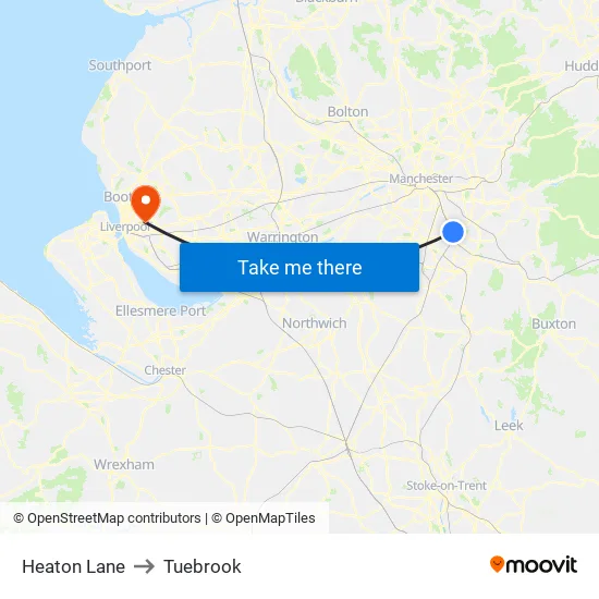 Heaton Lane to Tuebrook map