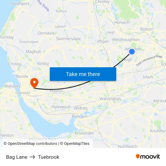 Bag Lane to Tuebrook map