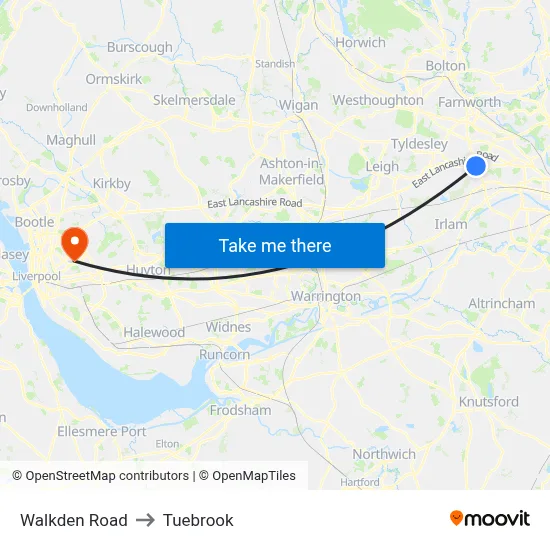 Walkden Road to Tuebrook map