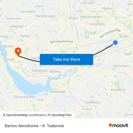 Barton Aerodrome to Tuebrook map