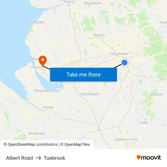 Albert Road to Tuebrook map