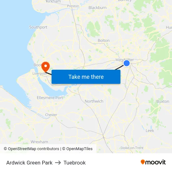 Ardwick Green Park to Tuebrook map