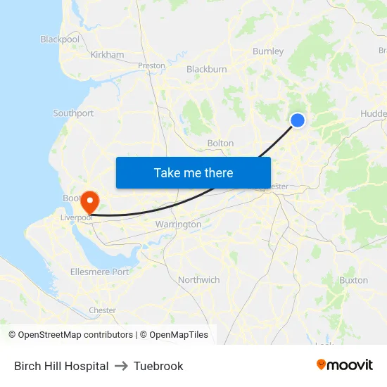 Birch Hill Hospital to Tuebrook map