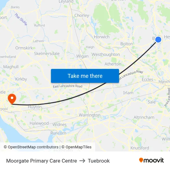 Moorgate Primary Care Centre to Tuebrook map