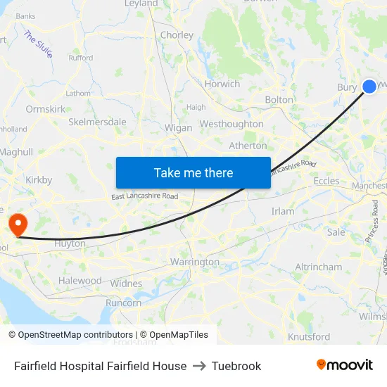 Fairfield Hospital Fairfield House to Tuebrook map