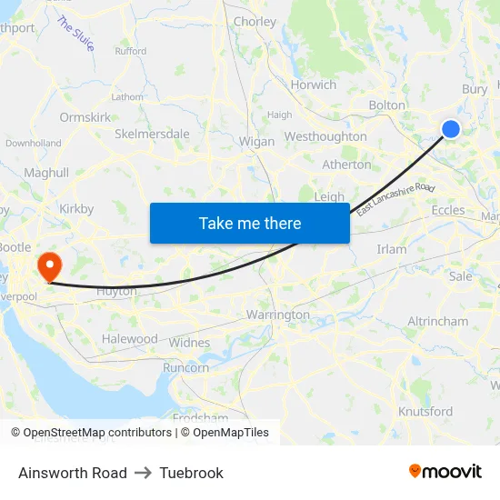 Ainsworth Road to Tuebrook map