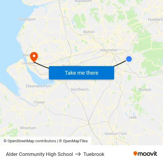 Alder Community High School to Tuebrook map
