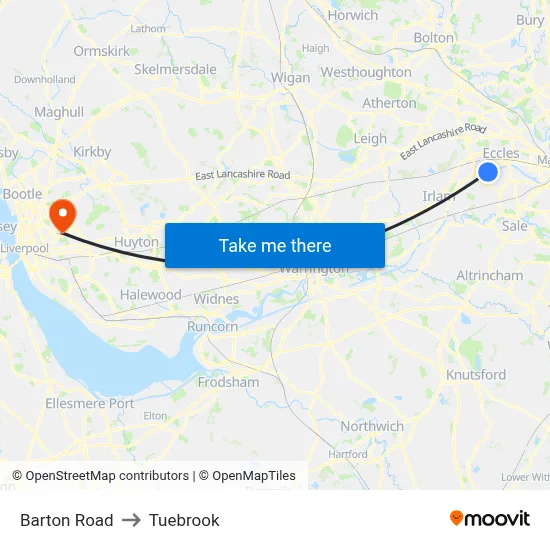 Barton Road to Tuebrook map
