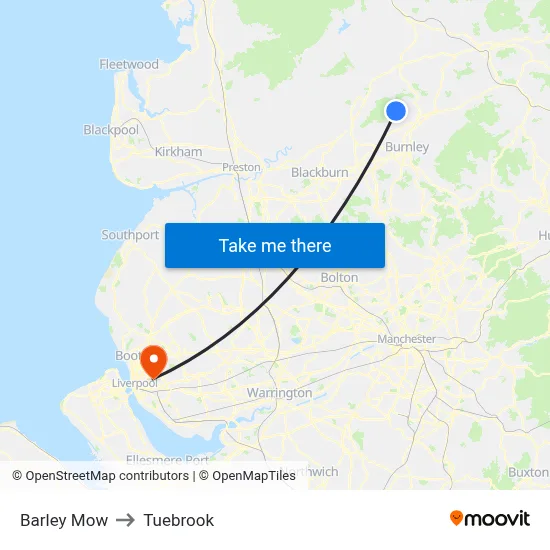 Barley Mow to Tuebrook map