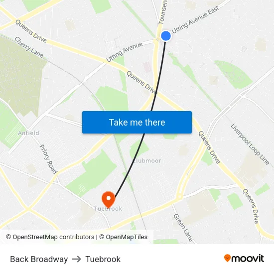 Back Broadway to Tuebrook map