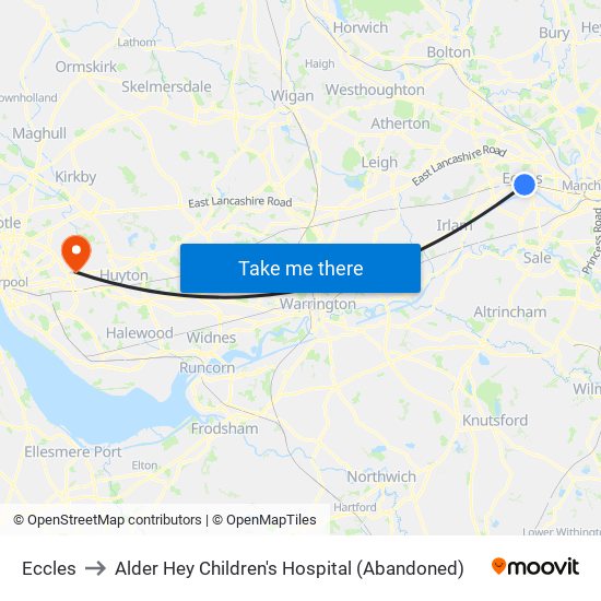 Eccles to Alder Hey Children's Hospital (Abandoned) map