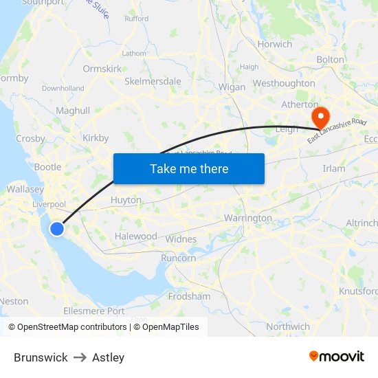 Brunswick to Astley map