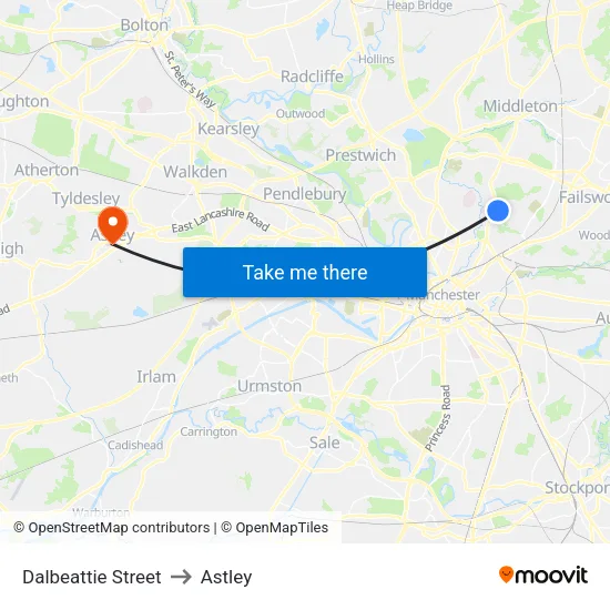Dalbeattie Street to Astley map