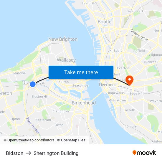 Bidston to Sherrington Building map