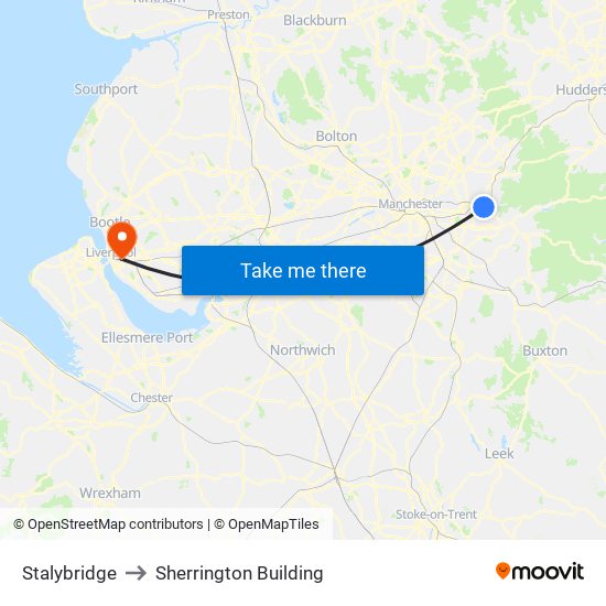 Stalybridge to Sherrington Building map