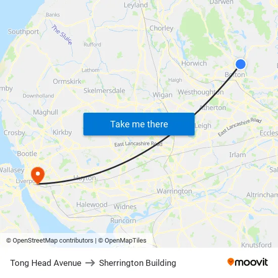 Tong Head Avenue to Sherrington Building map