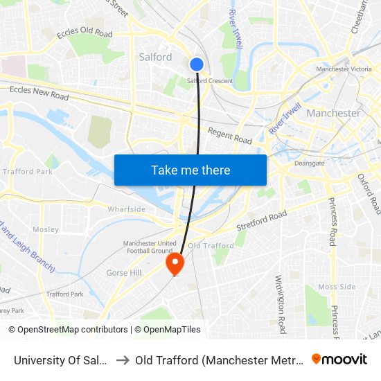 University Of Salford To Old Trafford (manchester Metrolink) With 