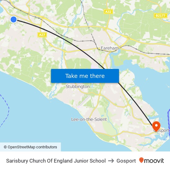 Sarisbury Church Of England Junior School to Gosport map