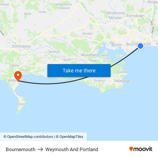 Bournemouth to Weymouth And Portland with public transportation