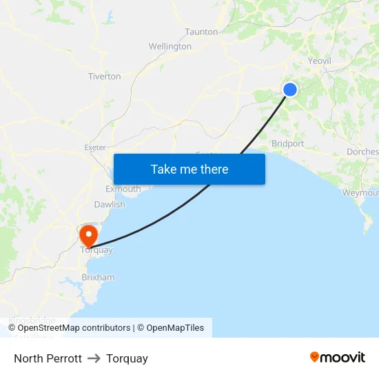 North Perrott to Torquay map