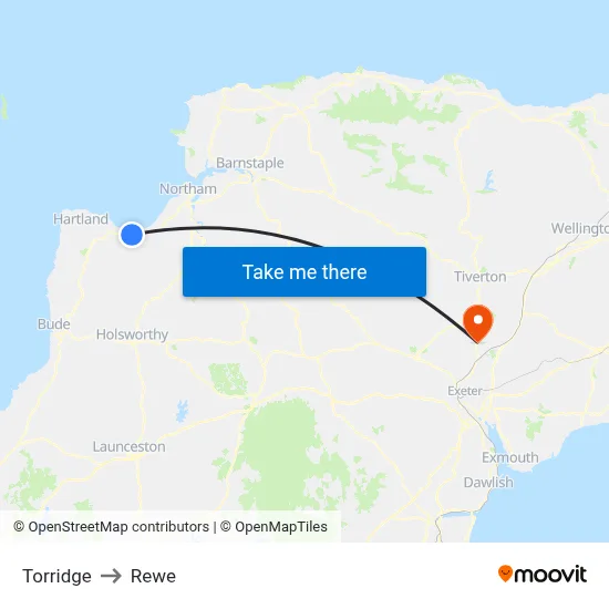 Torridge to Rewe map