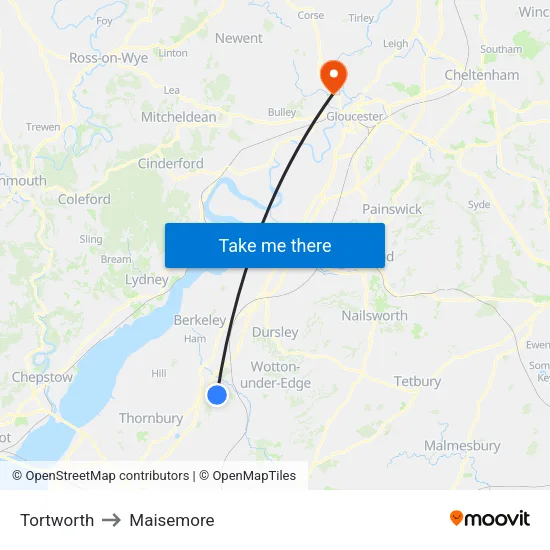 Tortworth to Maisemore map