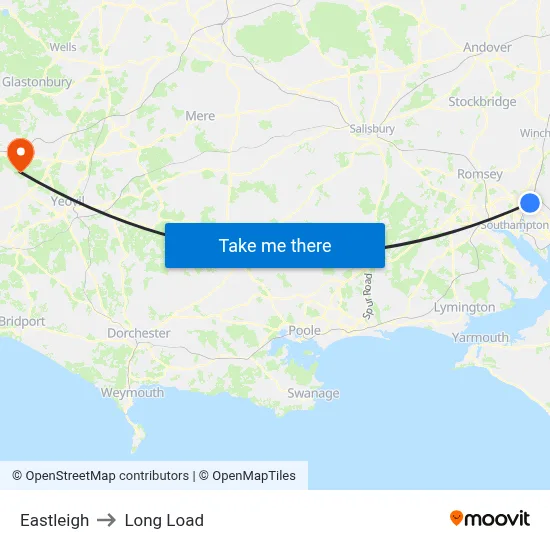 Eastleigh to Long Load map