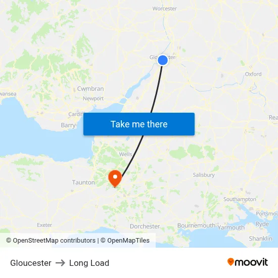 Gloucester to Long Load map