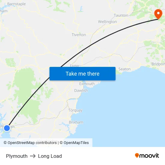 Plymouth to Long Load map