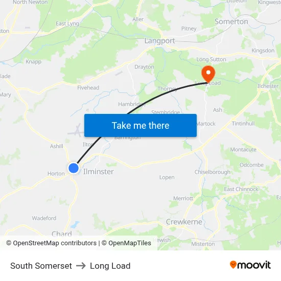 South Somerset to Long Load map