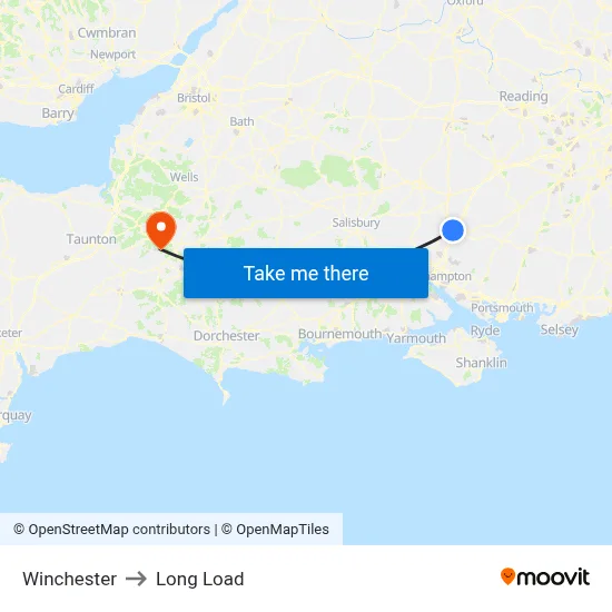 Winchester to Long Load map