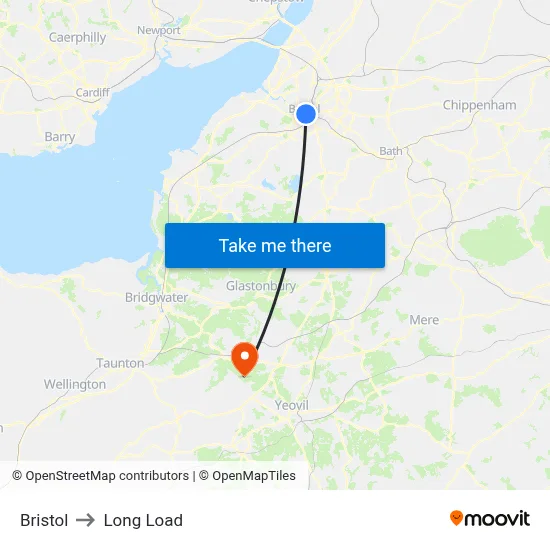 Bristol to Long Load map